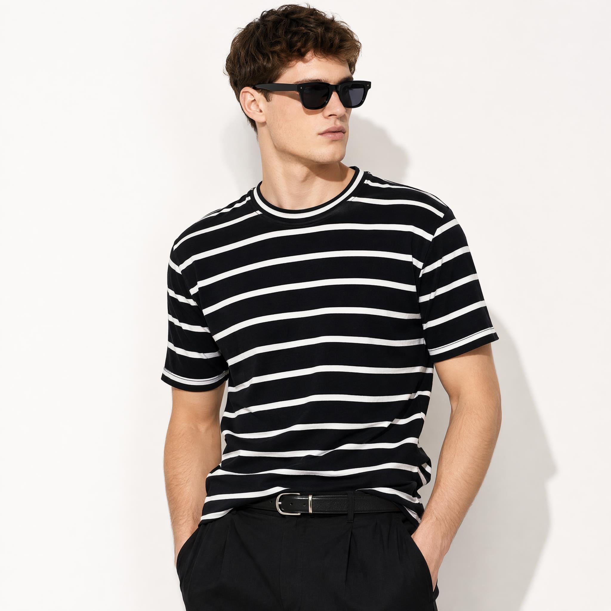 BANDHM Stripe Tee White — Moroccan Streetwear